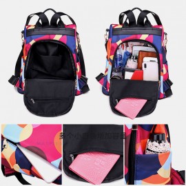 Women Printed Nylon Anti-theft Backpack