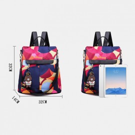 Women Printed Nylon Anti-theft Backpack