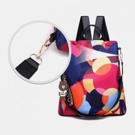 Women Printed Nylon Anti-theft Backpack