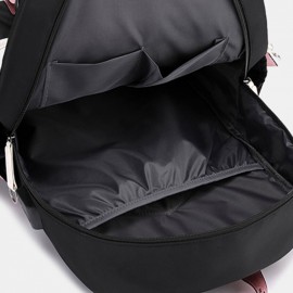 Women Printing USB Charging Large Capacity Backpack Student School Bag