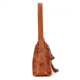 Women Retro Chain PU Leather Tassel Pendant Handbag Backpack Shoulder Bag