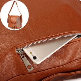 Women Retro Chain PU Leather Tassel Pendant Handbag Backpack Shoulder Bag