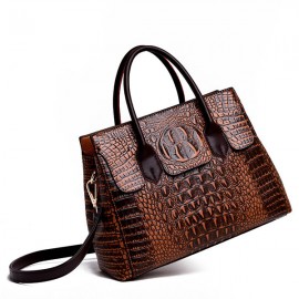 Women Retro Crocodile Pattern Handbag PU Leather Crossbody Bag