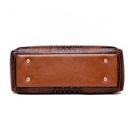 Women Retro Crocodile Pattern Handbag PU Leather Crossbody Bag