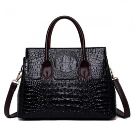Women Retro Crocodile Pattern Handbag PU Leather Crossbody Bag