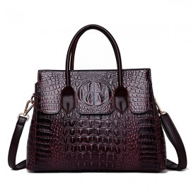 Women Retro Crocodile Pattern Handbag PU Leather Crossbody Bag