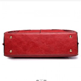 Women Retro PU Leather Handbag Embossed Peony Chinese Style Large Capacity Crossbody Bag