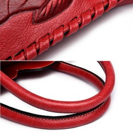 Women Retro PU Leather Handbag Embossed Peony Chinese Style Large Capacity Crossbody Bag