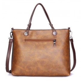 Women Retro Solid Tote Bags Dating Soft Leather Large Capacity Crossbody Bags
