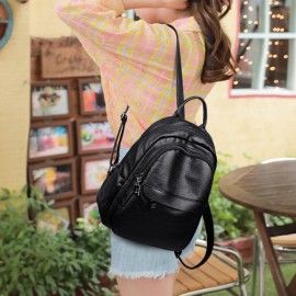 Women Soft Leather Backpack Purse Anti theft Backpack Rucksack Purse