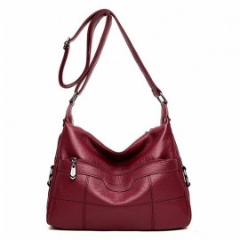 Women Soft Leather Solid Crossbody Bag Leisure Shoulder Bag