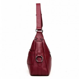 Women Soft Leather Solid Crossbody Bag Leisure Shoulder Bag