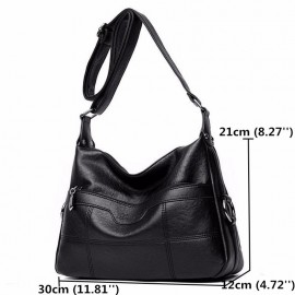 Women Soft Leather Solid Crossbody Bag Leisure Shoulder Bag