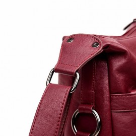 Women Soft Leather Solid Crossbody Bag Leisure Shoulder Bag