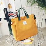 Women Solid Canvas Leisure Crossbody Bag Large Capacity Handbag