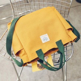 Women Solid Canvas Leisure Crossbody Bag Large Capacity Handbag