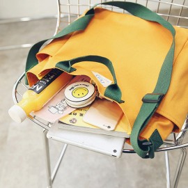 Women Solid Canvas Leisure Crossbody Bag Large Capacity Handbag