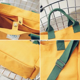 Women Solid Canvas Leisure Crossbody Bag Large Capacity Handbag