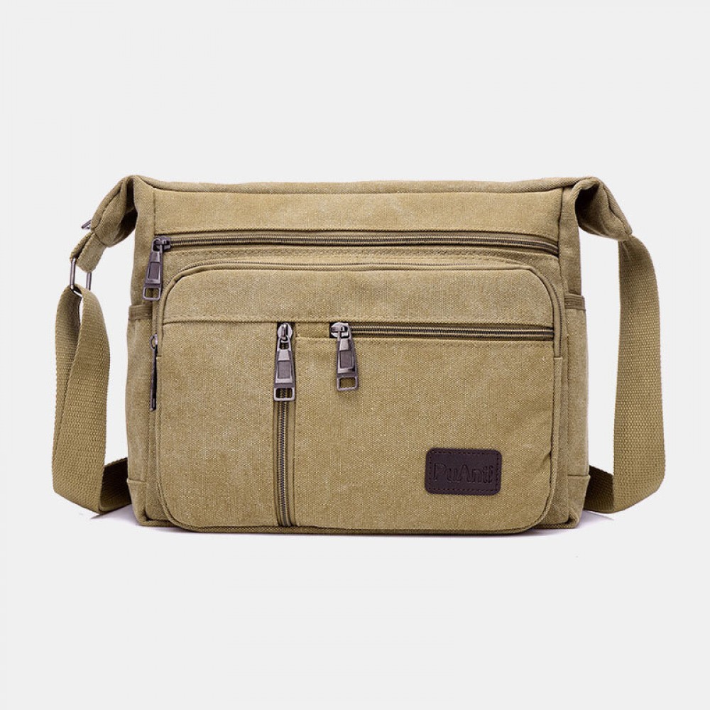 Women Solid Casual Canvas Multifunction Crossbody Bag