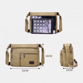 Women Solid Casual Canvas Multifunction Crossbody Bag
