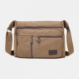 Women Solid Casual Canvas Multifunction Crossbody Bag