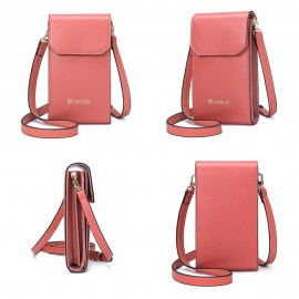 Women Solid Flap Card Bag Phone Bag Crossbody Bag