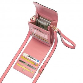 Women Solid Flap Card Bag Phone Bag Crossbody Bag