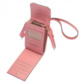Women Solid Flap Card Bag Phone Bag Crossbody Bag