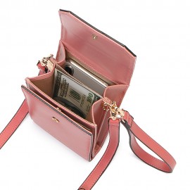 Women Solid Flap Card Bag Phone Bag Crossbody Bag