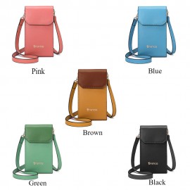 Women Solid Flap Card Bag Phone Bag Crossbody Bag