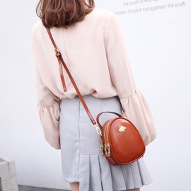 Women Solid Little Bee Earphone Hole Crossbody Bag Phone Bag Satchel Bag