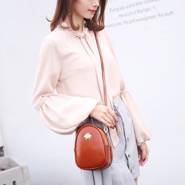 Women Solid Little Bee Earphone Hole Crossbody Bag Phone Bag Satchel Bag
