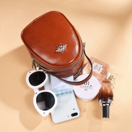 Women Solid Little Bee Earphone Hole Crossbody Bag Phone Bag Satchel Bag