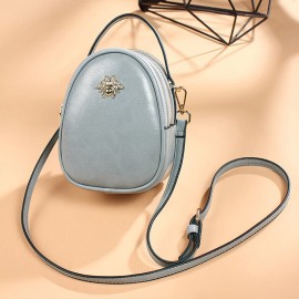 Women Solid Little Bee Earphone Hole Crossbody Bag Phone Bag Satchel Bag