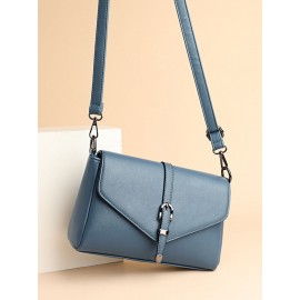 Women Solid Minimalism Crossbody Bag PU Leather Shoulder Bag