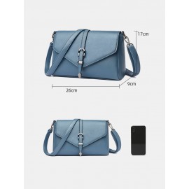 Women Solid Minimalism Crossbody Bag PU Leather Shoulder Bag