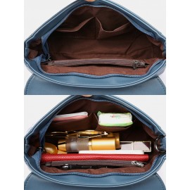 Women Solid Minimalism Crossbody Bag PU Leather Shoulder Bag