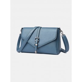 Women Solid Minimalism Crossbody Bag PU Leather Shoulder Bag