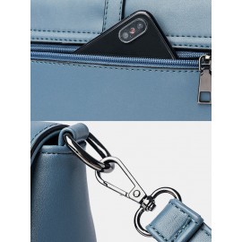 Women Solid Minimalism Crossbody Bag PU Leather Shoulder Bag