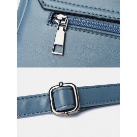 Women Solid Minimalism Crossbody Bag PU Leather Shoulder Bag