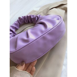 Women Solid Pleated Handbag Shoulder Bag