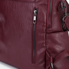 Women Solid Waterproof Multi-Carry Anti Theft Backpack