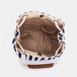 Women Striped Casual Canvas Handbag Crossbody Bag