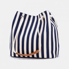 Women Striped Casual Canvas Handbag Crossbody Bag