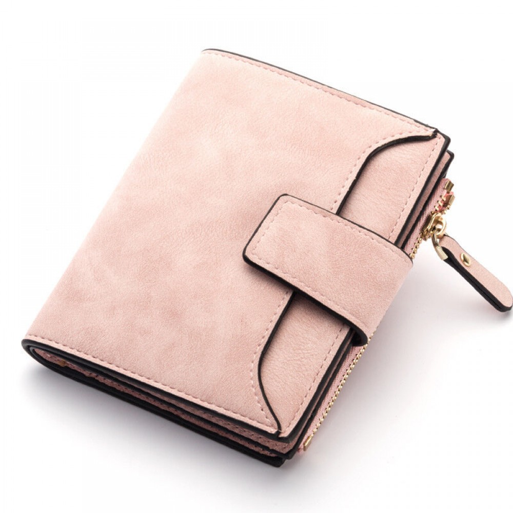 Women Stylish Candy Color Trifold Small Wallet Card Holder Purse