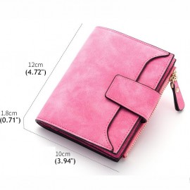 Women Stylish Candy Color Trifold Small Wallet Card Holder Purse