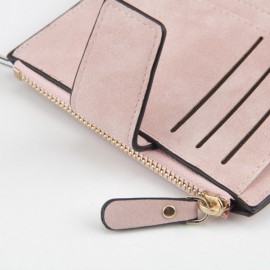 Women Stylish Candy Color Trifold Small Wallet Card Holder Purse