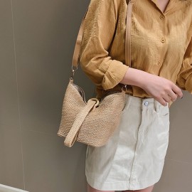 Women Travel Summer Beach Large Capacity Straw Handbag Shoulder Bag