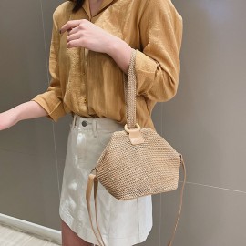 Women Travel Summer Beach Large Capacity Straw Handbag Shoulder Bag