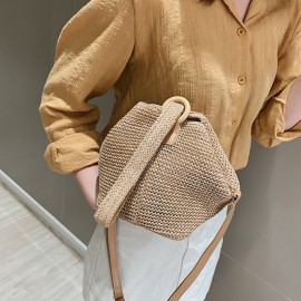 Women Travel Summer Beach Large Capacity Straw Handbag Shoulder Bag